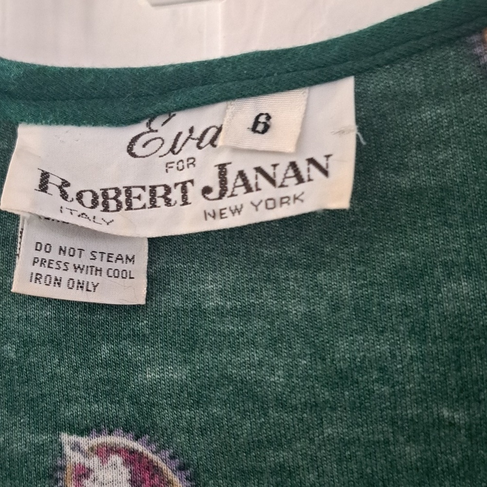 Vintage Robert Janan Green Paisley Print Skirt Set Sz 6 - Picture 5 of 10